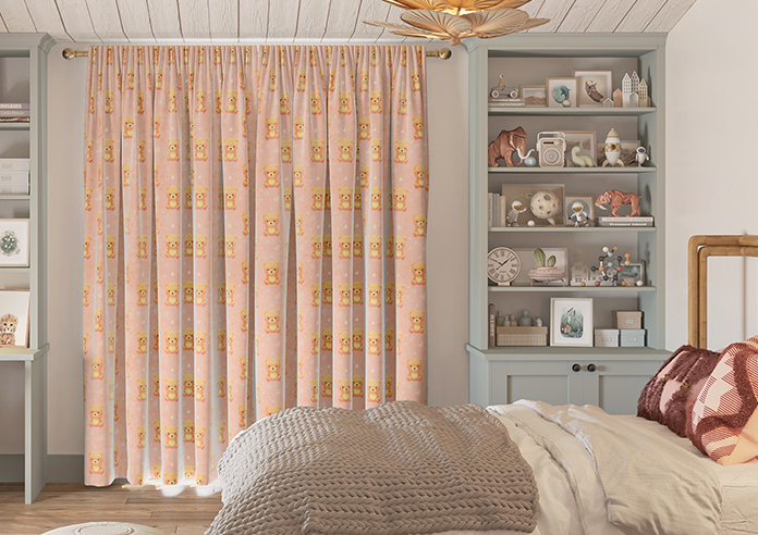 Little Bear, Peach Sorbet - Made to Measure Curtains - Image 6